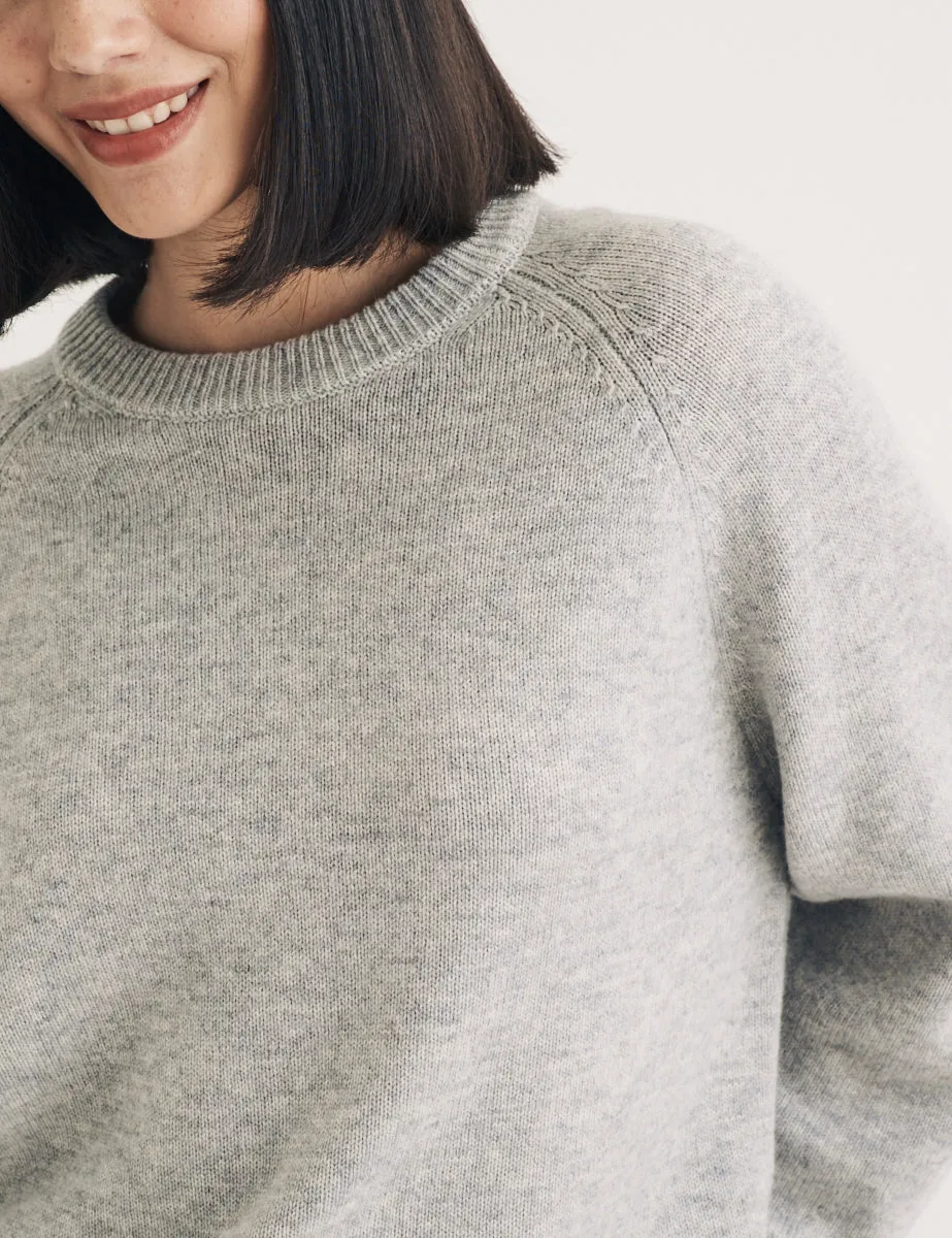 Grey Crew Neck Wool Knitted Jumper sold by Nobody's Child product image thumbnail 2