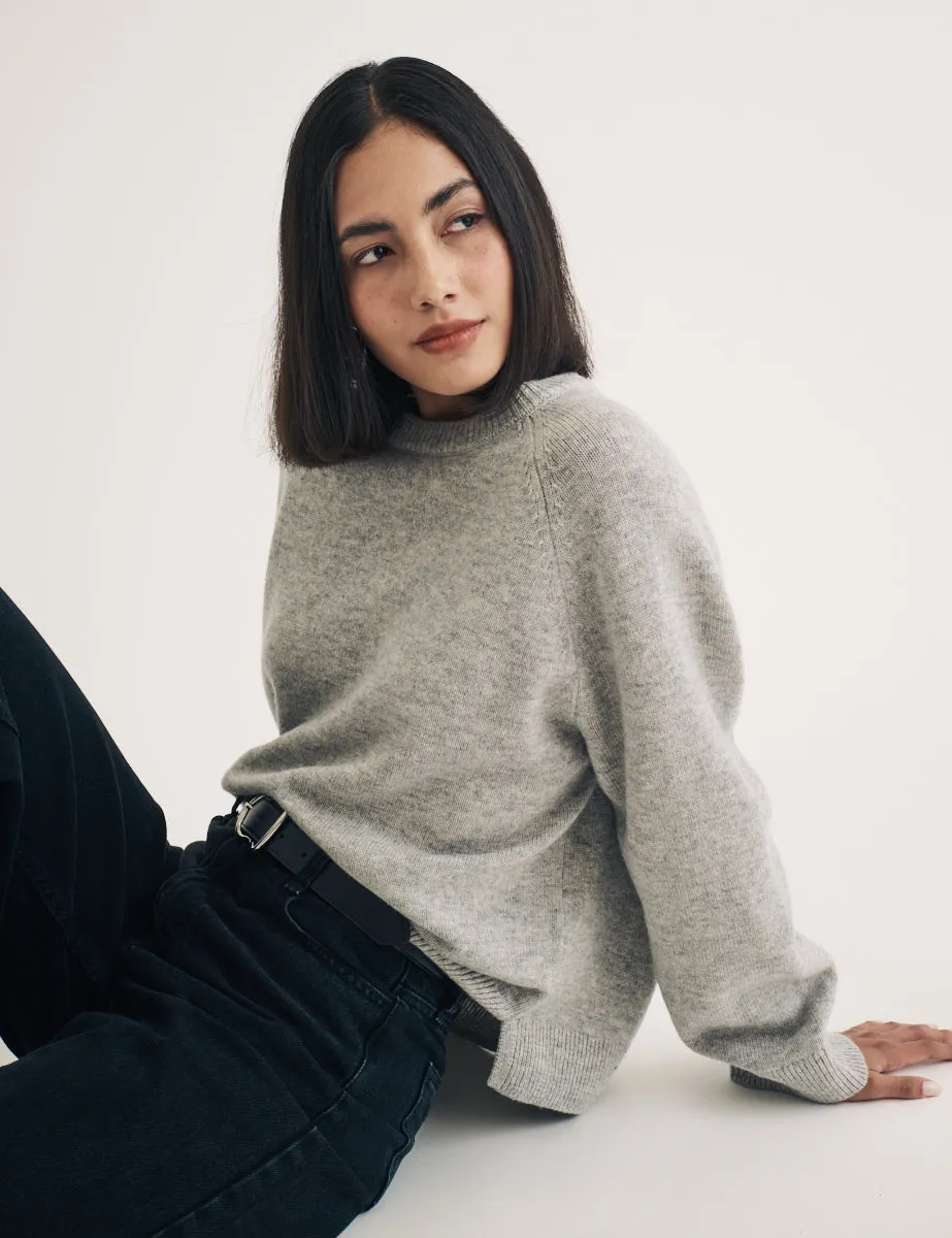 Grey Crew Neck Wool Knitted Jumper sold by Nobody's Child product image thumbnail 5