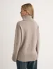 Beige Oversized Roll Neck Wool Knitted Jumper sold by Nobody's Child