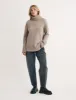 Beige Oversized Roll Neck Wool Knitted Jumper sold by Nobody's Child