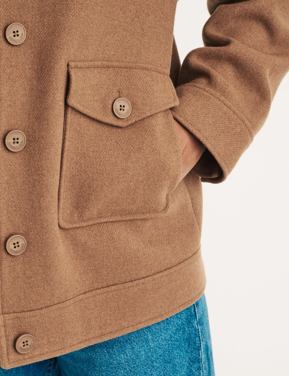 Camel Wool Blend Shirt Jacket sold by Nobody's Child product image thumbnail 4