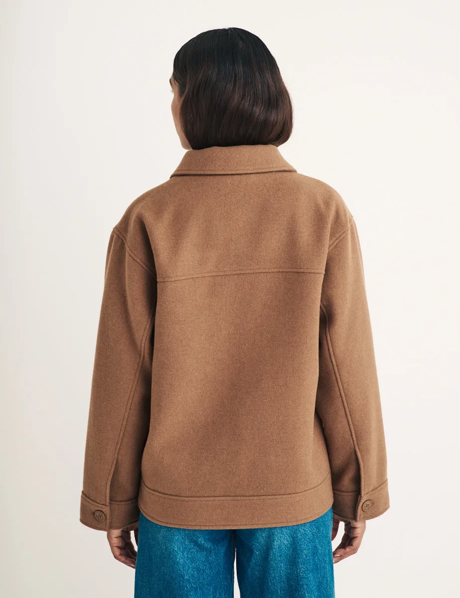 Camel Wool Blend Shirt Jacket sold by Nobody's Child product image thumbnail 5