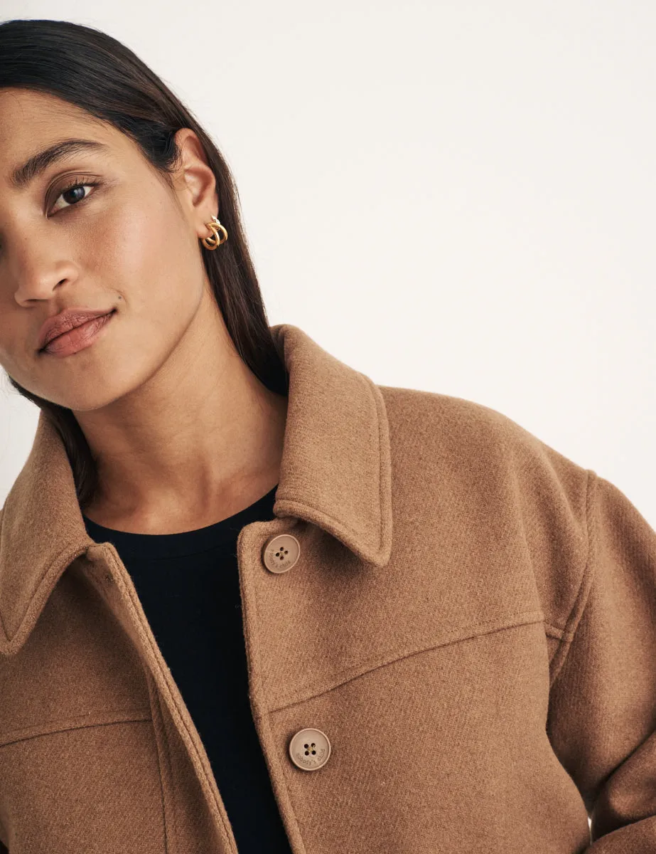 Camel Wool Blend Shirt Jacket sold by Nobody's Child product image thumbnail 3