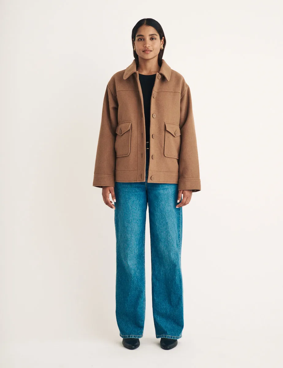 Camel Wool Blend Shirt Jacket sold by Nobody's Child product image thumbnail 2