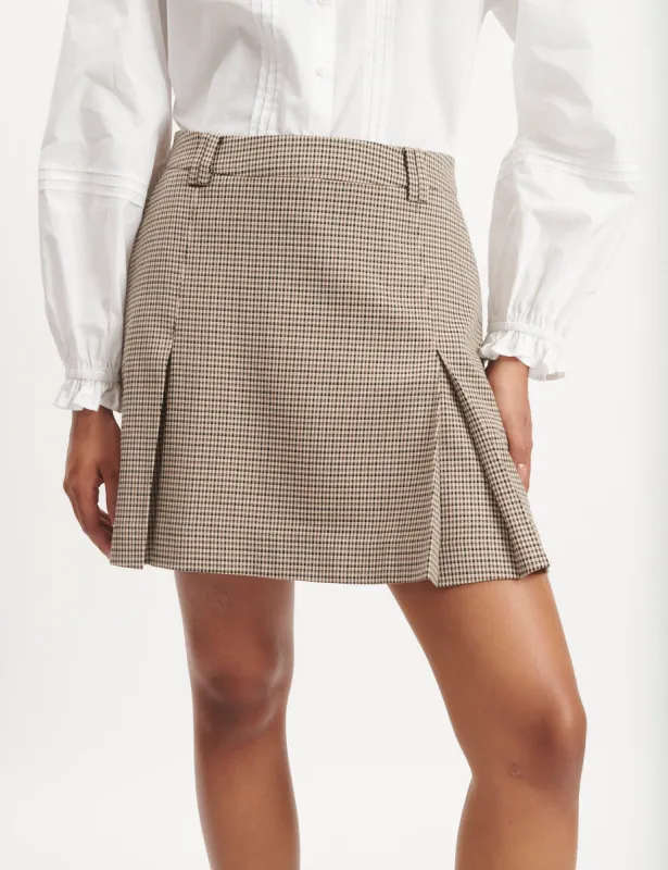 Hertiage Check Box Pleat Mini Skirt sold by Nobody's Child