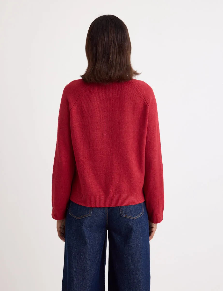 Red Crew Neck Knitted Jumper sold by Nobody's Child product image thumbnail 4