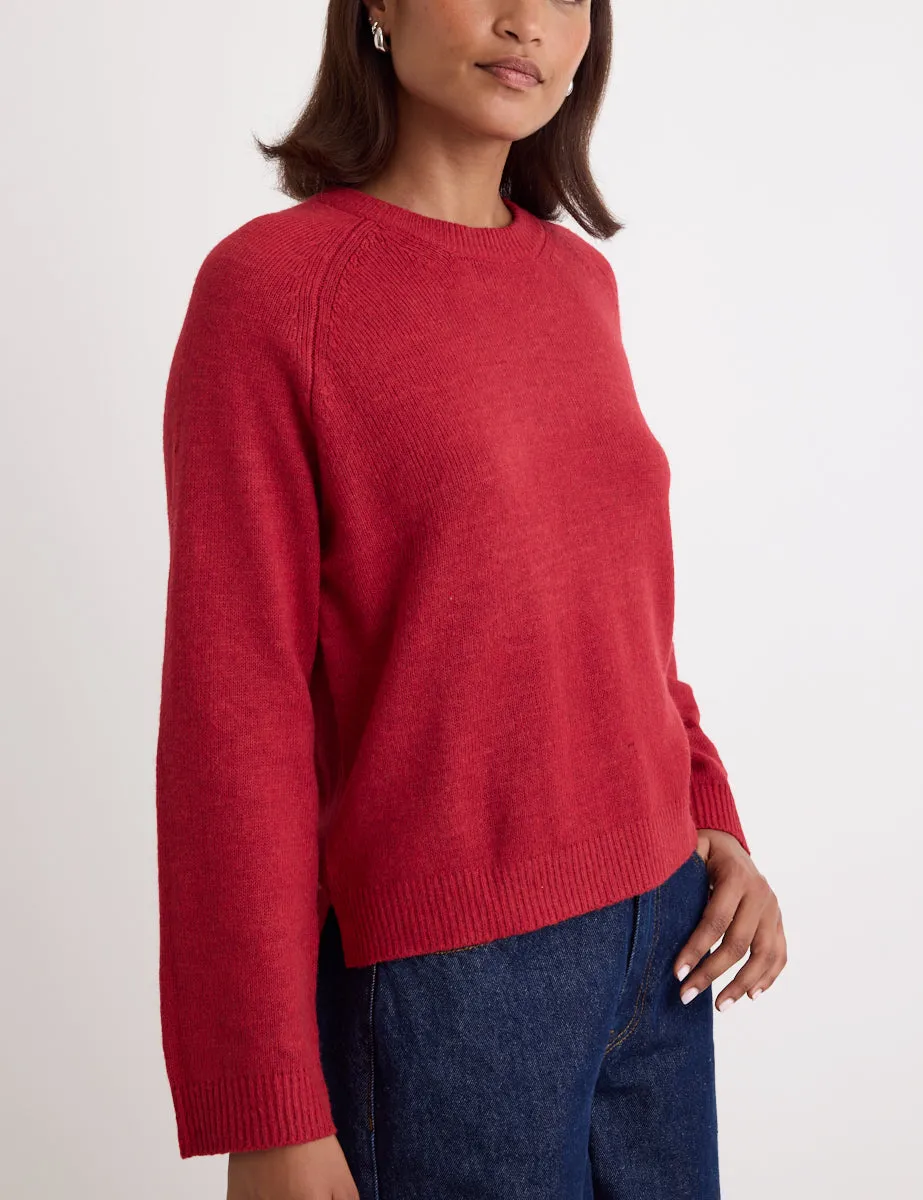 Red Crew Neck Knitted Jumper sold by Nobody's Child product image thumbnail 2