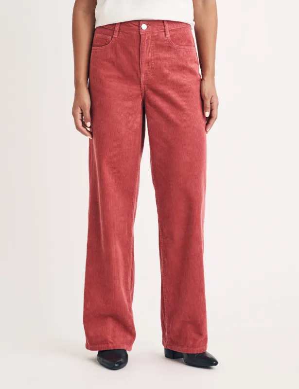 Pink Cord Wide Leg Trousers sold by Nobody's Child