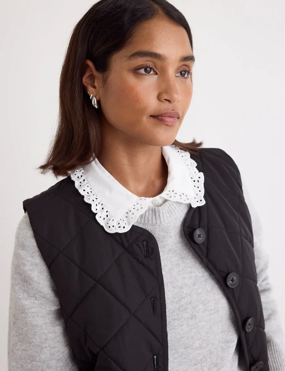 Black Quilted Waistcoat sold by Nobody's Child product image thumbnail 2