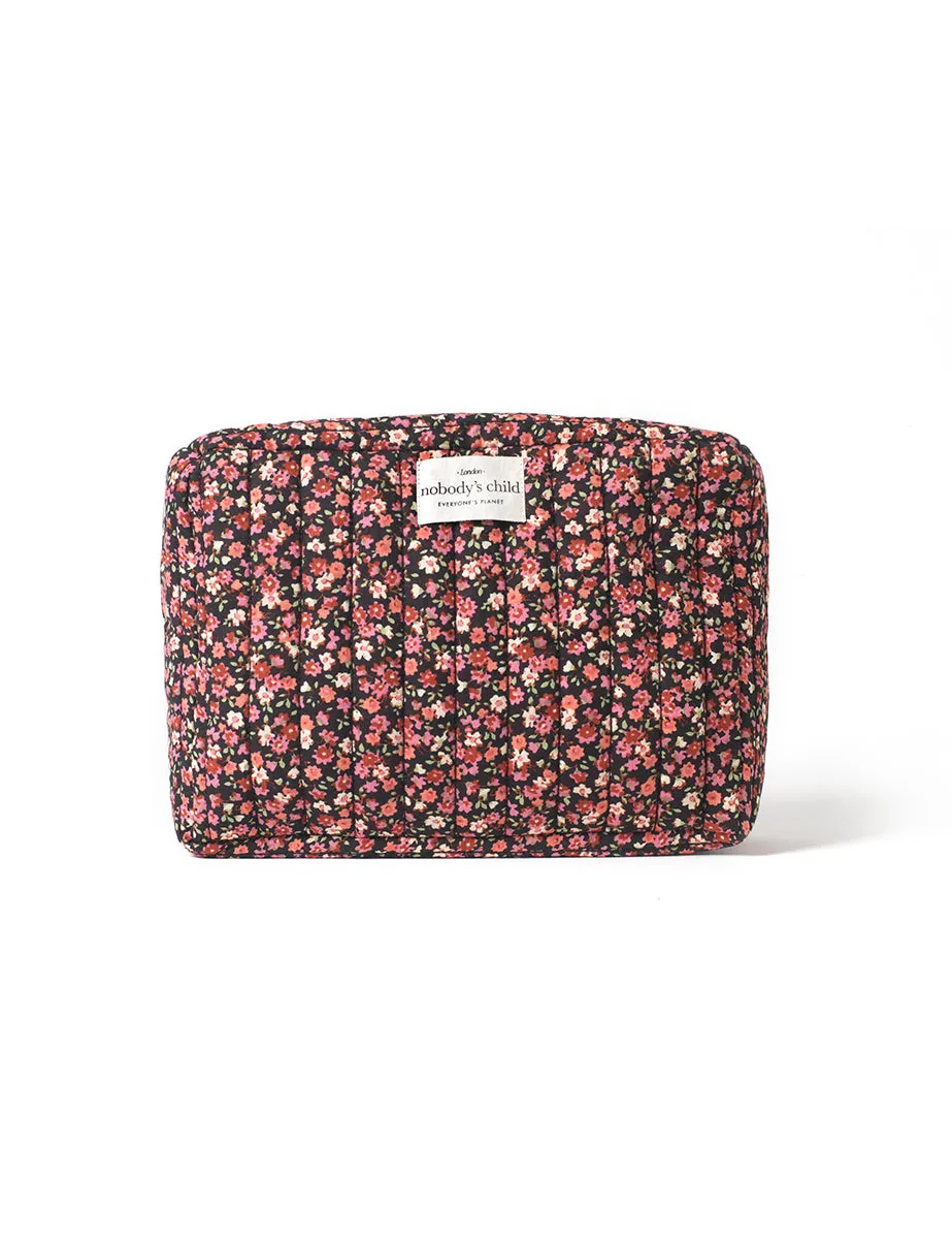 Black Ditsy Floral Makeup Bag sold by Nobody's Child