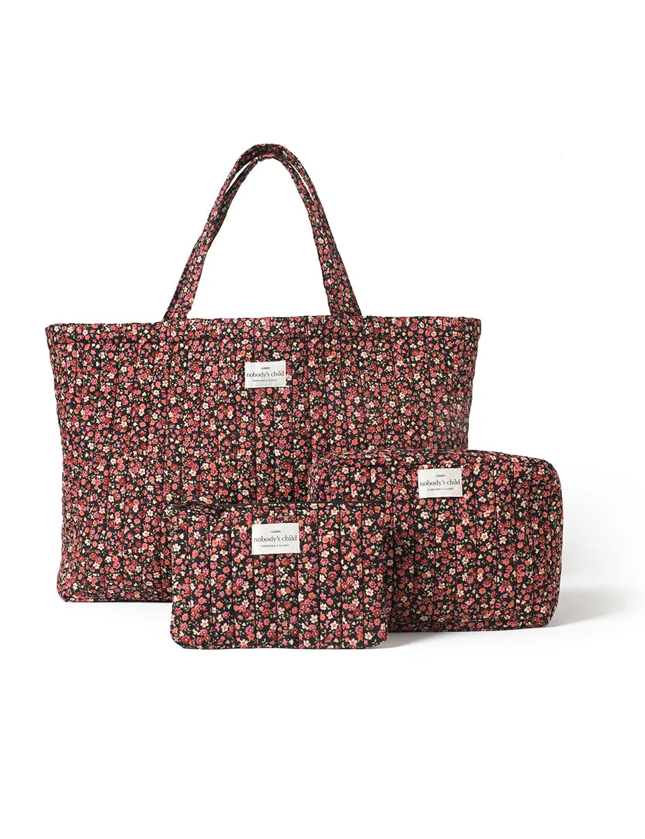 Black Ditsy Floral Makeup Bag sold by Nobody's Child product image thumbnail 2