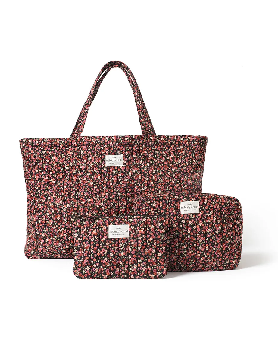 Black Ditsy Floral Makeup Pouch sold by Nobody's Child product image thumbnail 2