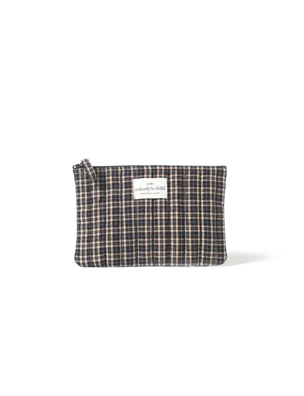 Black Check Make Up Pouch sold by Nobody's Child