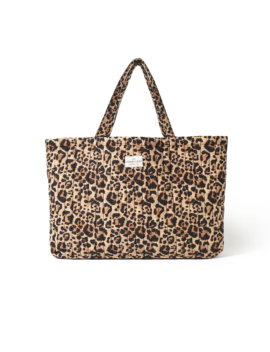 Leopard Print Quilted Tote Bag sold by Nobody's Child product image thumbnail 2
