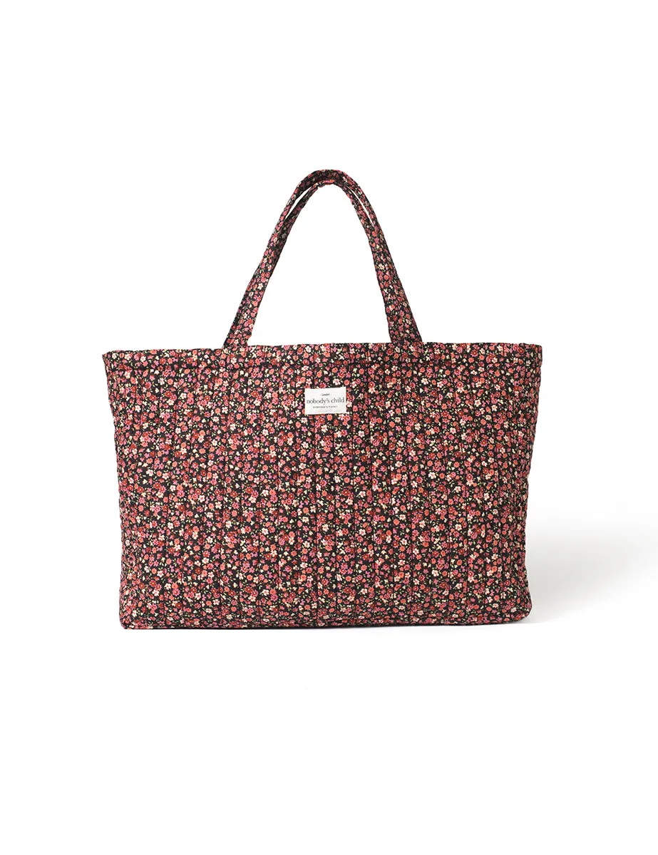 Black Ditsy Floral Quilted Tote Bag sold by Nobody's Child