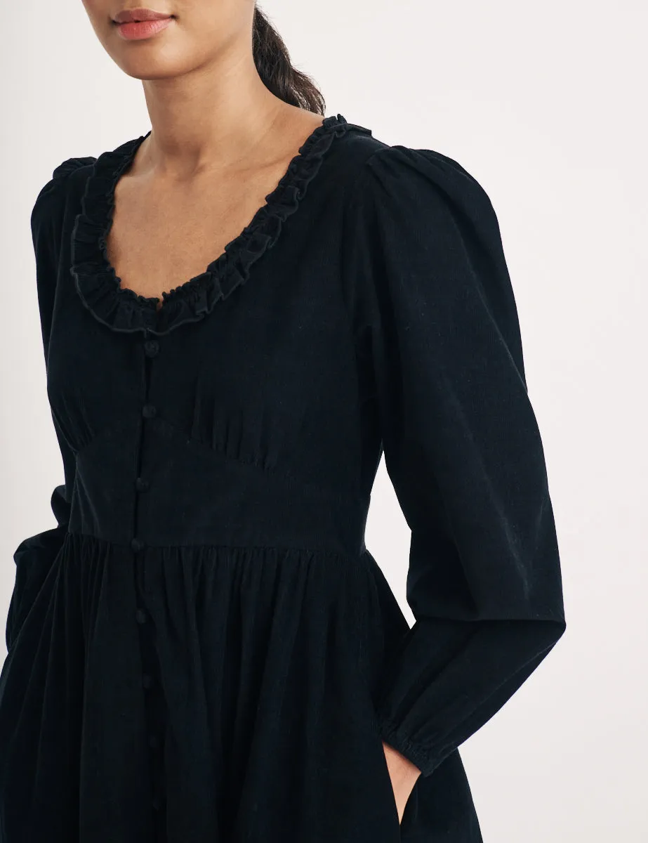 Black Cord Long Sleeve Flossie Midi Dress sold by Nobody's Child product image thumbnail 2