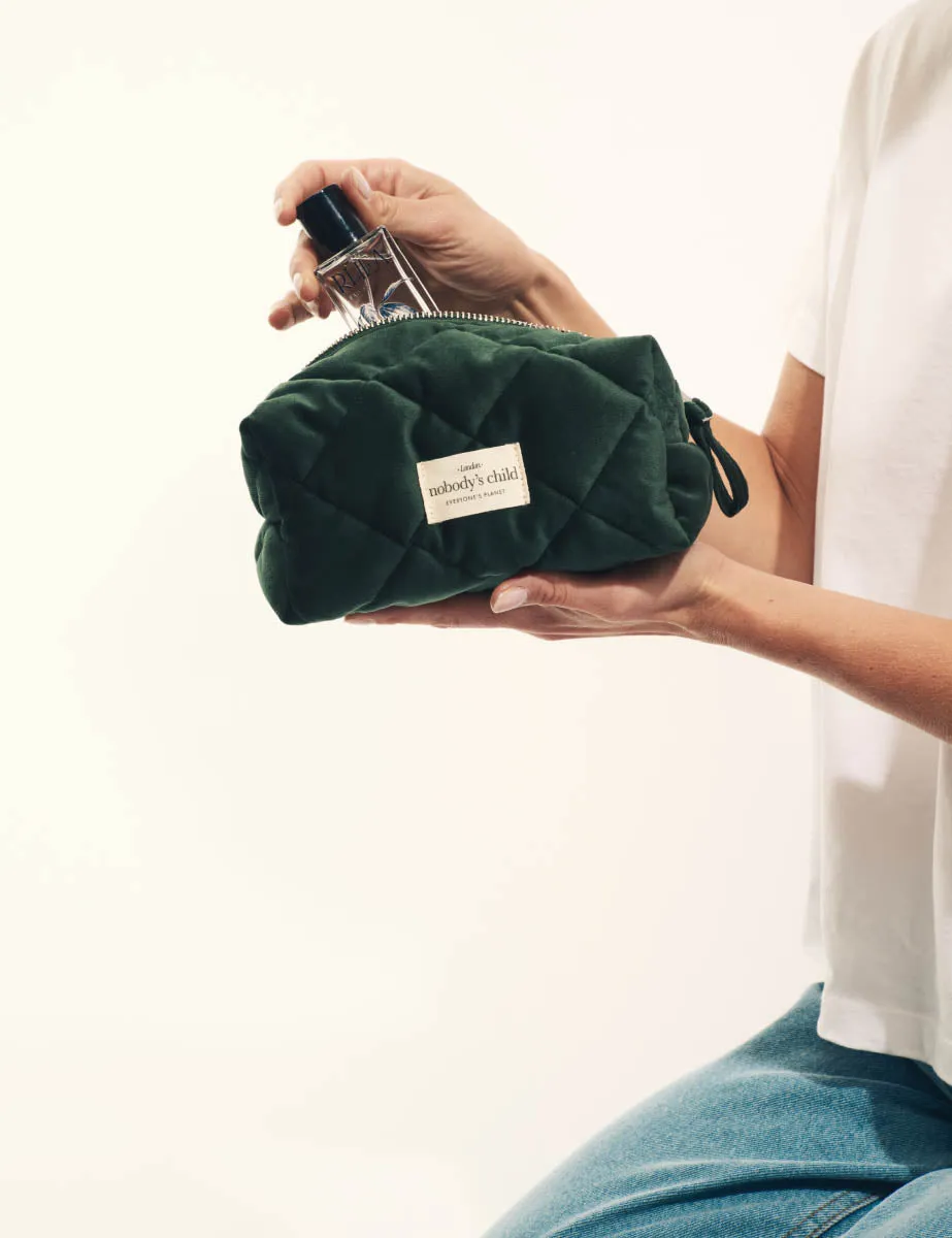 Green Small Velvet Wash Bag sold by Nobody's Child product image thumbnail 3
