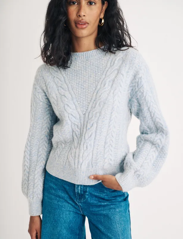 Blue Cable Knitted Wool Jumper sold by Nobody's Child