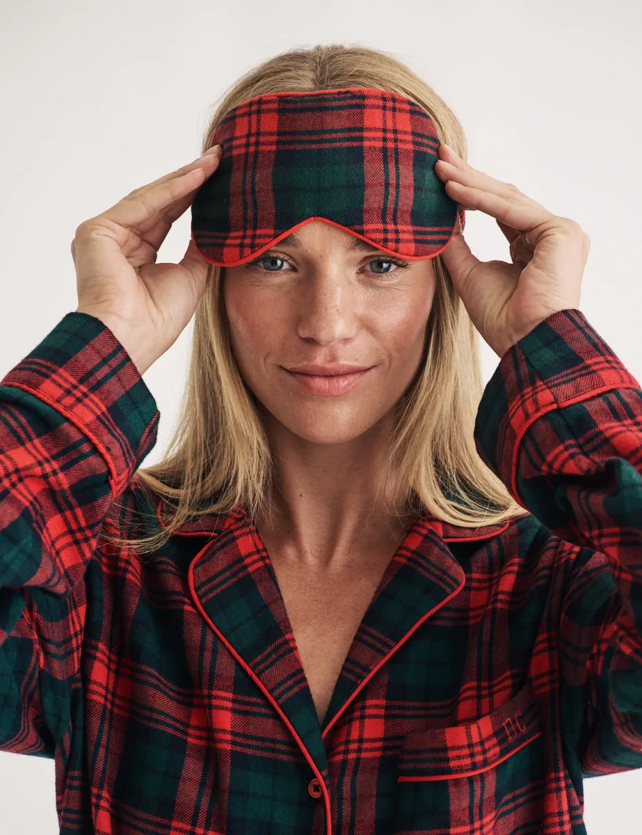 Red Tartan Check Eye Mask sold by Nobody's Child