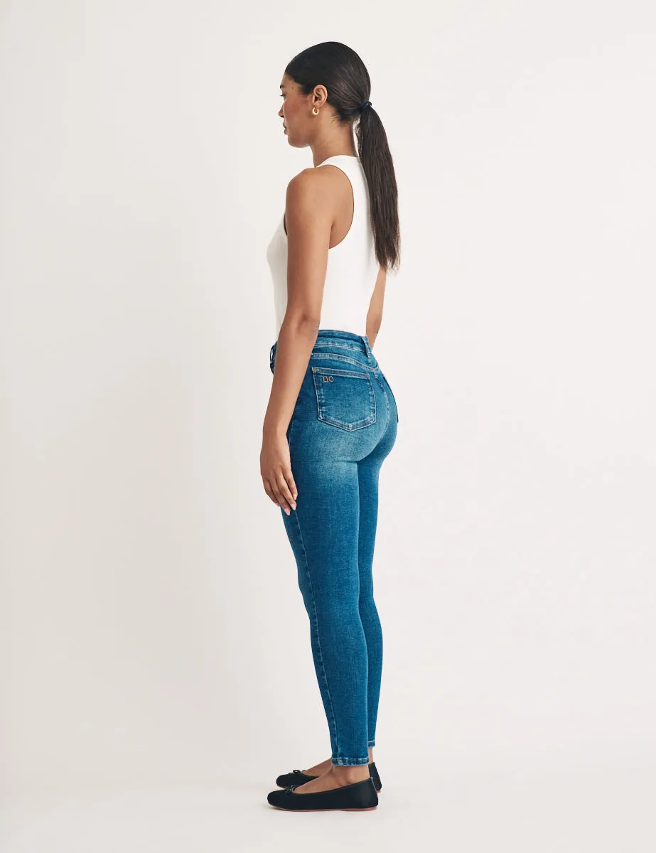 Mid Wash High Rise Skinny Jeans sold by Nobody's Child product image thumbnail 3