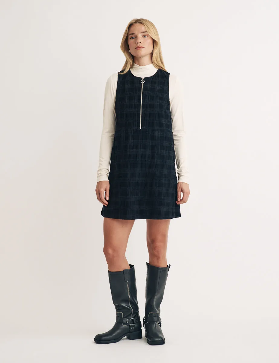 Black Cord Check Zip Through Homerton Mini Dress sold by Nobody's Child