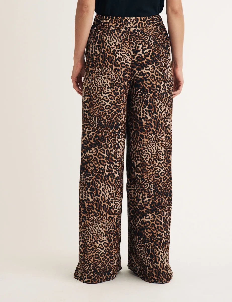 Leopard Print Wide Leg Zeena Trousers sold by Nobody's Child product image thumbnail 3