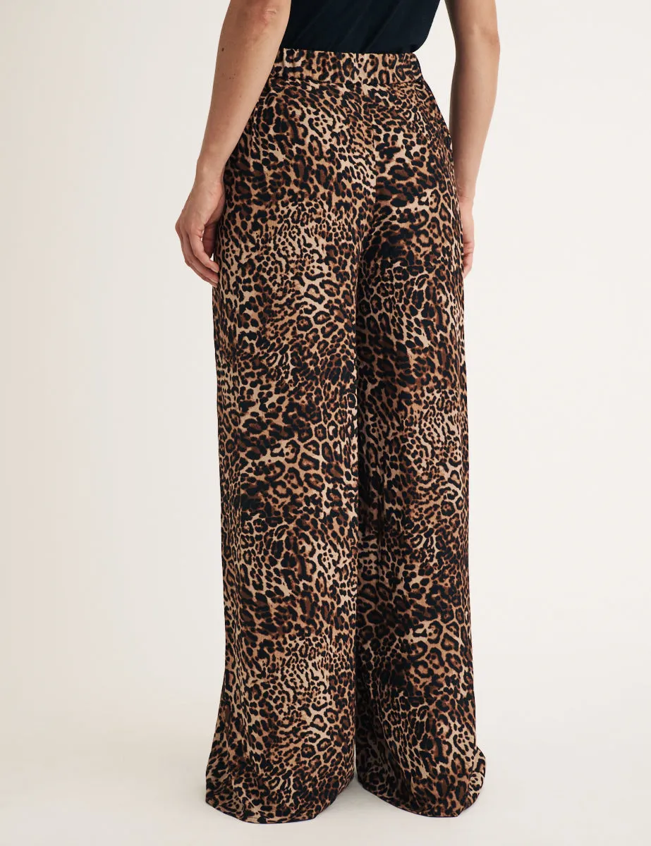 Leopard Print Wide Leg Zeena Trousers sold by Nobody's Child product image thumbnail 5