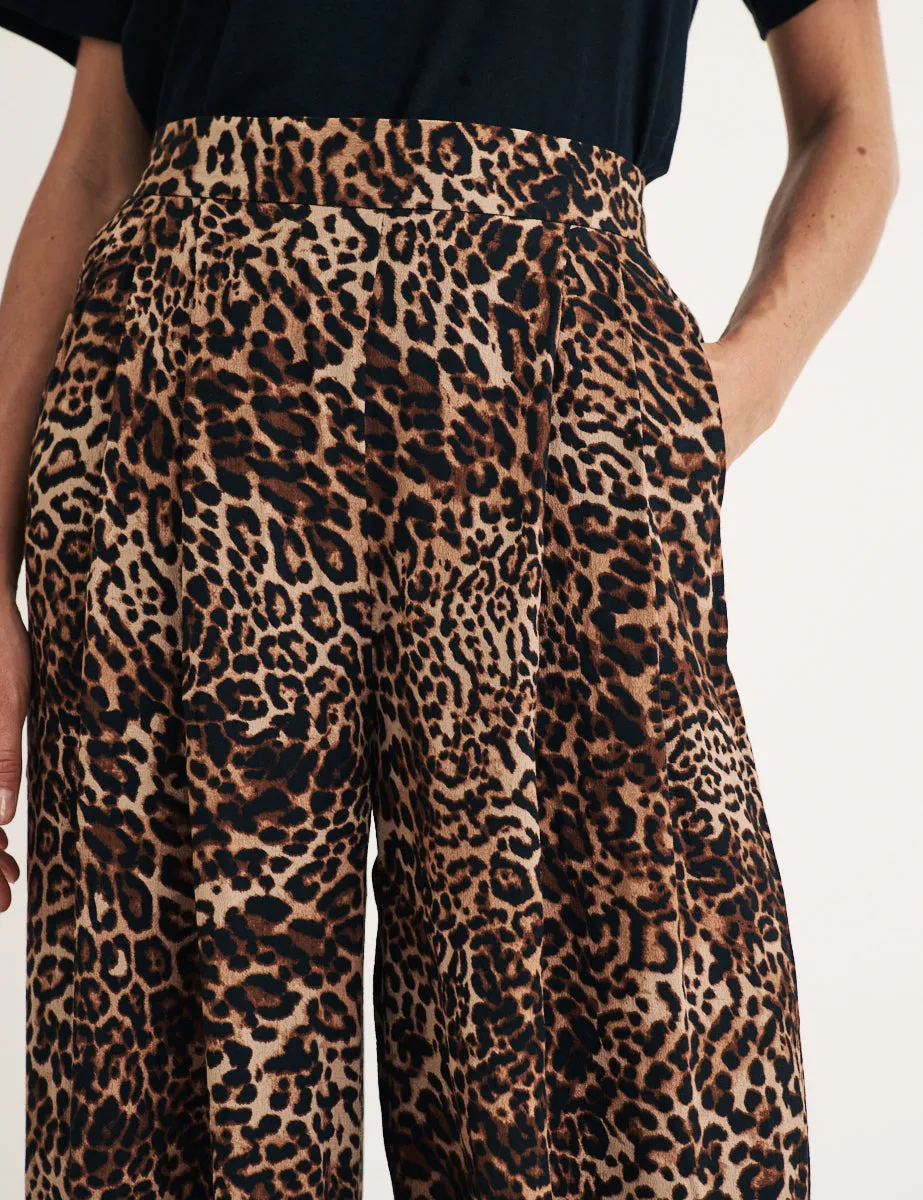 Leopard Print Wide Leg Zeena Trousers sold by Nobody's Child product image thumbnail 4