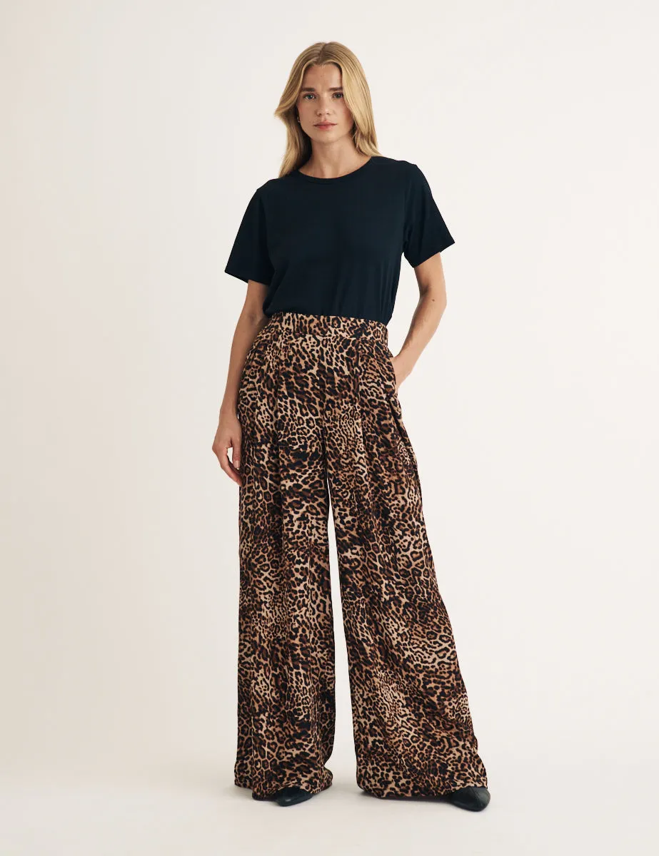 Leopard Print Wide Leg Zeena Trousers sold by Nobody's Child product image thumbnail 2