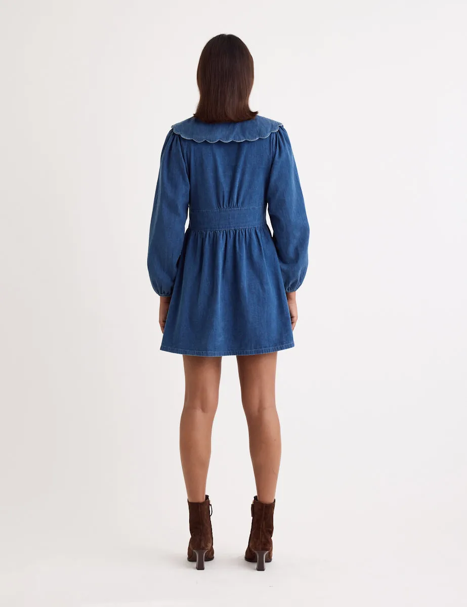 Denim Long Sleeve Birdie Mini Dress sold by Nobody's Child product image thumbnail 4