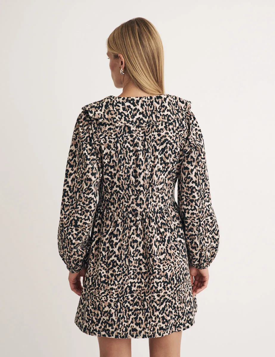 Leopard Print Long Sleeve Birdie Mini Dress sold by Nobody's Child product image thumbnail 4
