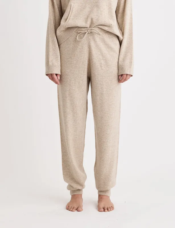 Beige Cashmere Knitted Joggers sold by Nobody's Child