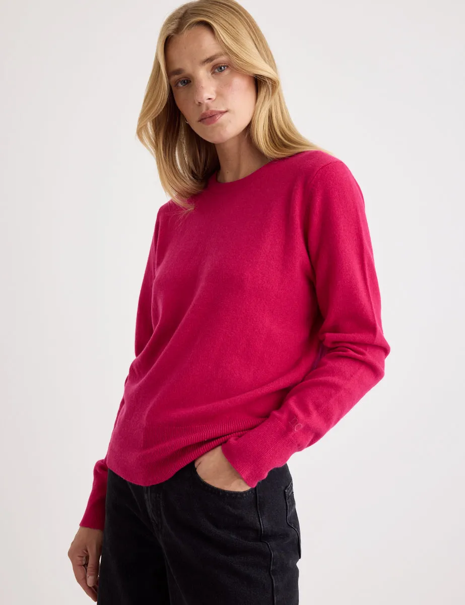 Pink Cashmere Crew Neck Knitted Jumper sold by Nobody's Child product image thumbnail 3