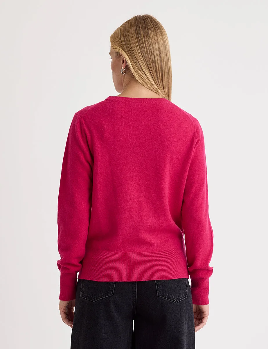 Pink Cashmere Crew Neck Knitted Jumper sold by Nobody's Child product image thumbnail 4