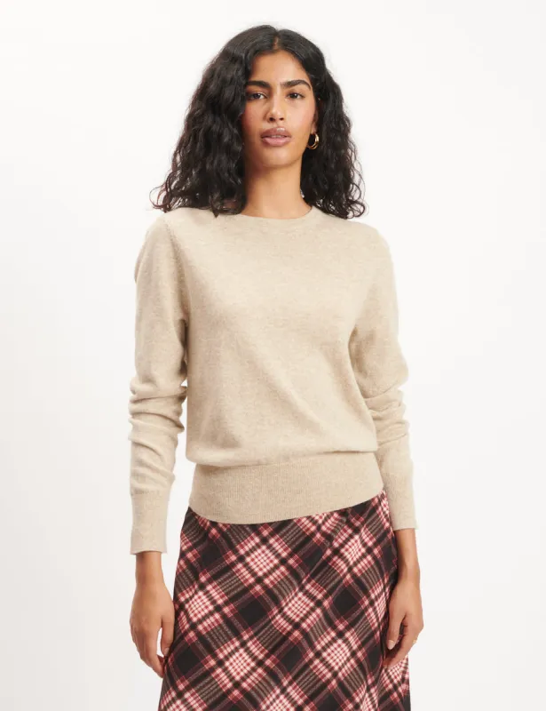 Beige Cashmere Crew Neck Knitted Jumper sold by Nobody's Child