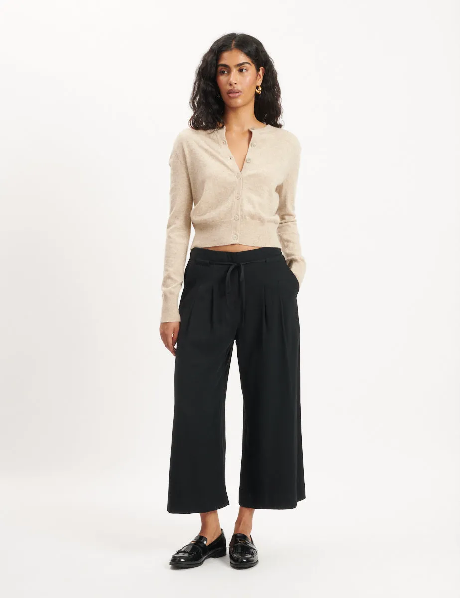 Black Tie Waist Wide Leg Trousers sold by Nobody's Child