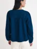 Dark Denim Tie Front Bernadetta Blouse sold by Nobody's Child