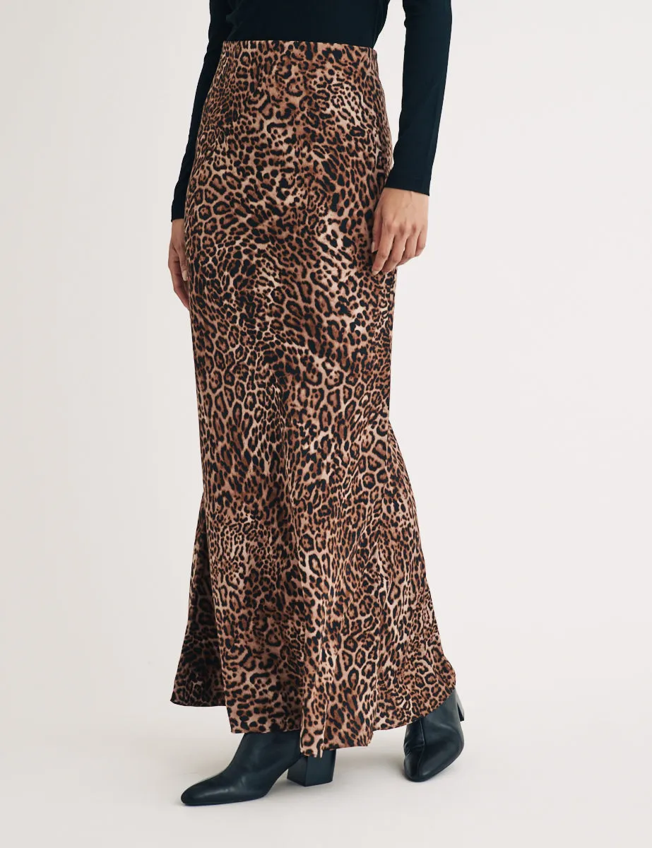 Leopard Print Midi Slip Skirt sold by Nobody's Child product image thumbnail 2