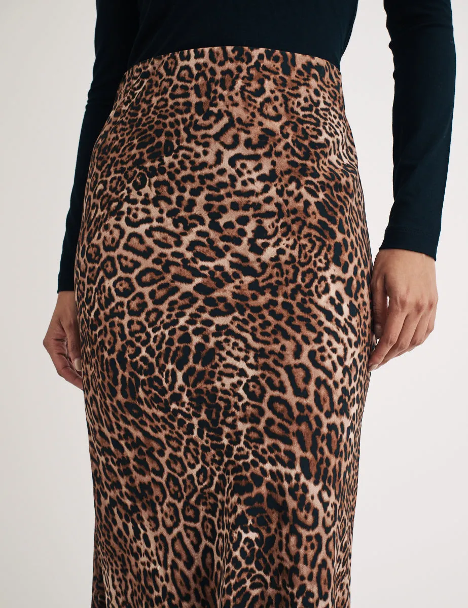 Leopard Print Midi Slip Skirt sold by Nobody's Child product image thumbnail 4