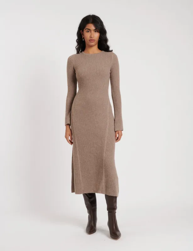 Brown Knitted Midi Dress sold by Nobody's Child