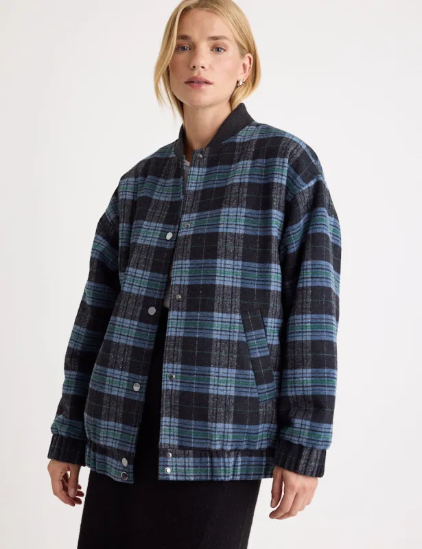 Blue Check Bomber Jacket sold by Nobody's Child