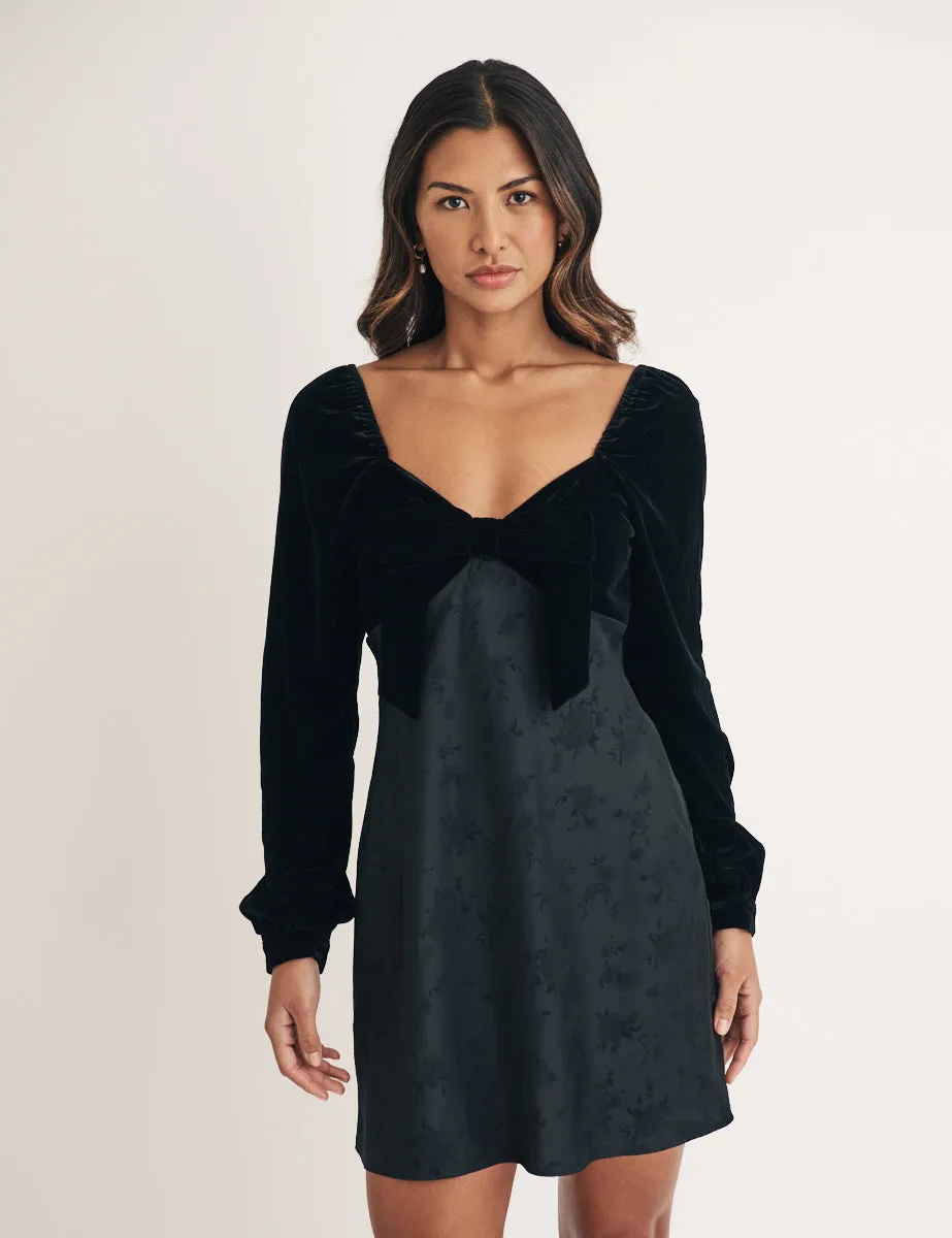 Black Velvet Vicky Mini Dress sold by Nobody's Child product image thumbnail 4
