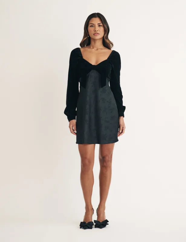 Black Velvet Vicky Mini Dress made by Nobody's Child