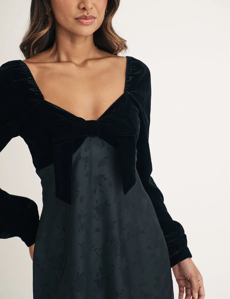 Black Velvet Vicky Mini Dress sold by Nobody's Child product image thumbnail 2