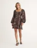 Leopard Print Balloon Sleeve Loredana Mini Dress sold by Nobody's Child