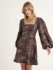Leopard Print Balloon Sleeve Loredana Mini Dress sold by Nobody's Child