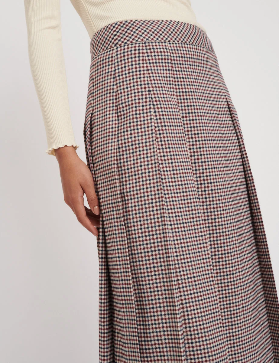 Heritage Check Pleated Tailored Midi Skirt sold by Nobody's Child product image thumbnail 2