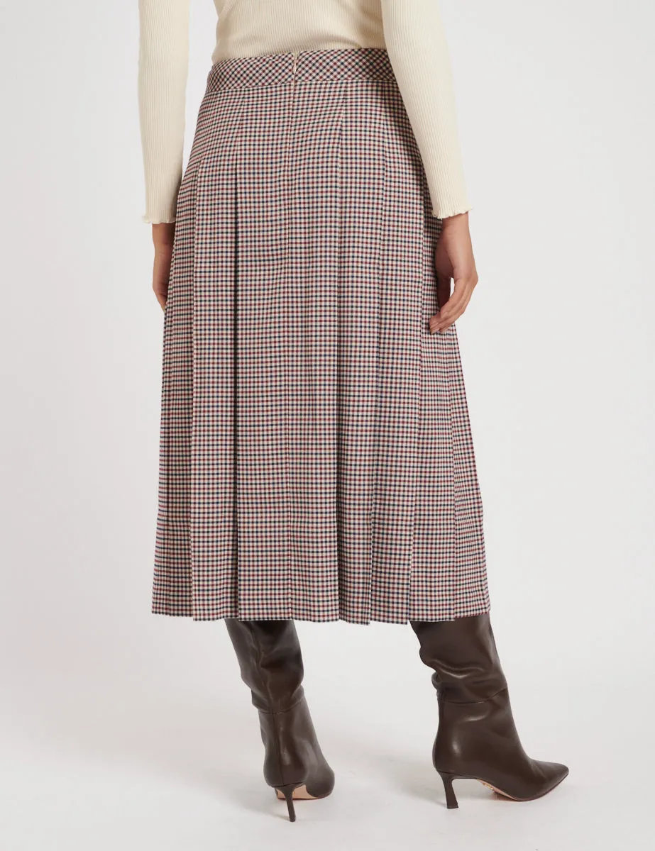 Heritage Check Pleated Tailored Midi Skirt sold by Nobody's Child product image thumbnail 4