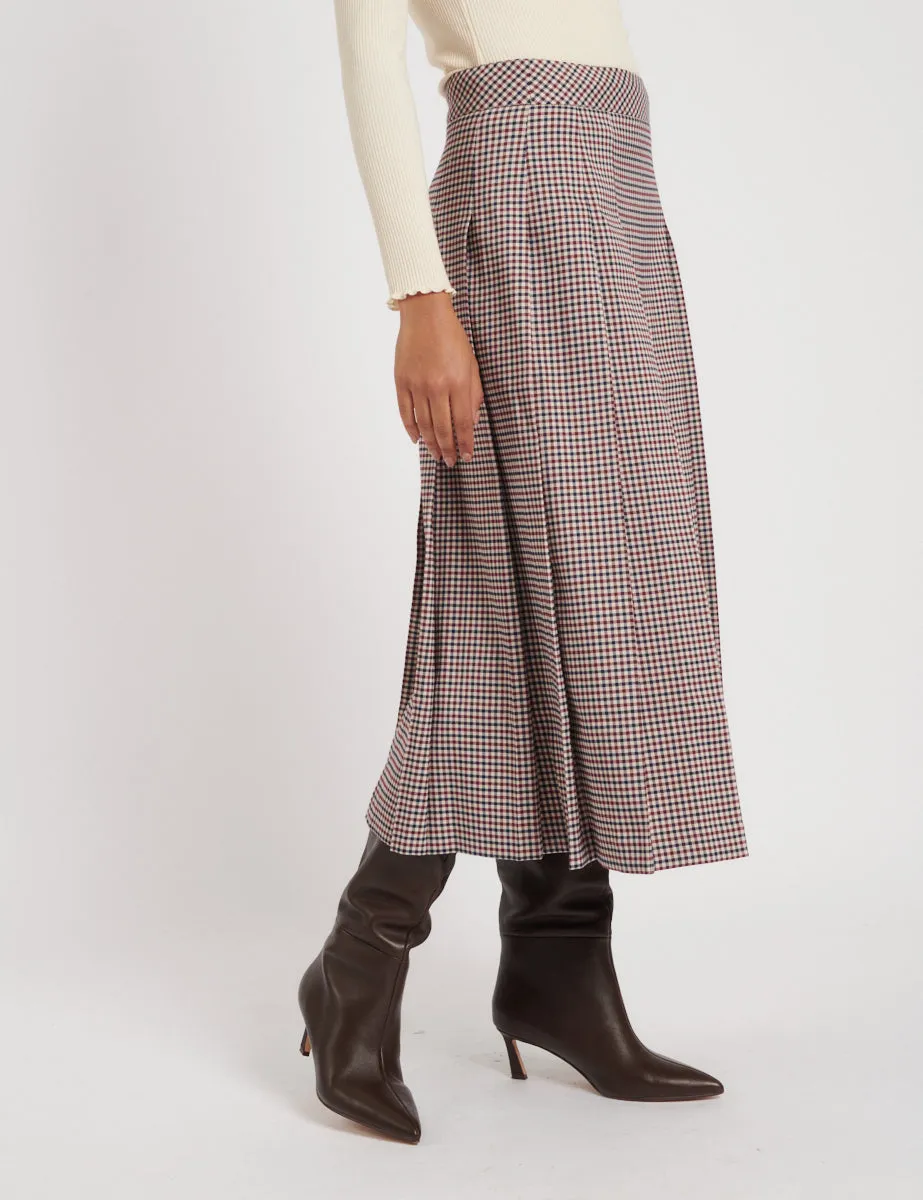 Heritage Check Pleated Tailored Midi Skirt sold by Nobody's Child product image thumbnail 3