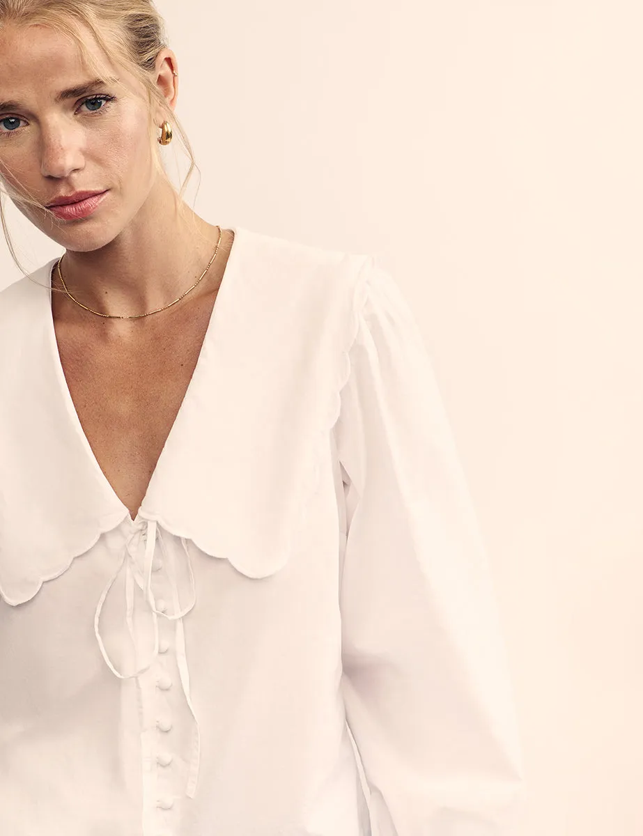 White Long Sleeve Birdie Blouse sold by Nobody's Child product image thumbnail 2